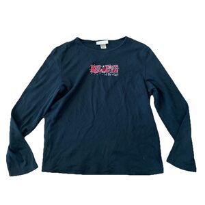 M&C Sportswear “Believe In The Magic” Christmas Long Sleeve Shirt Size XL Black